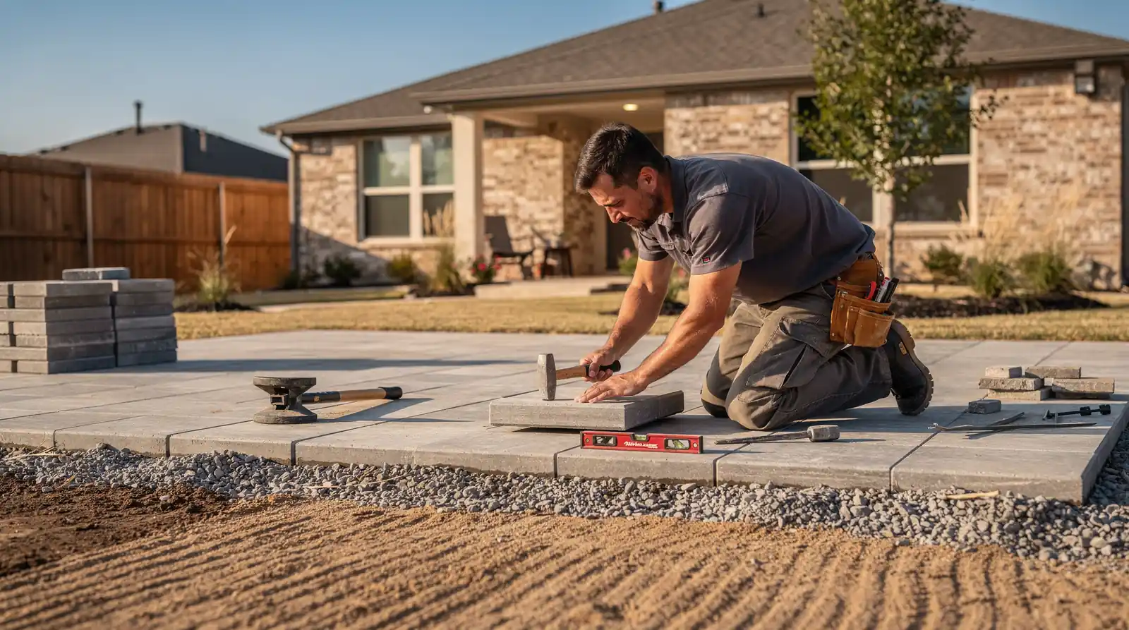 Homeowners should confirm they are hiring experienced concrete contractors for Dallas patio projects.; Stamped concrete